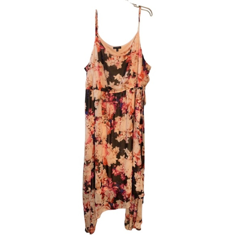 LANE BRYANT maxi dress chiffon floral pink size 26 28